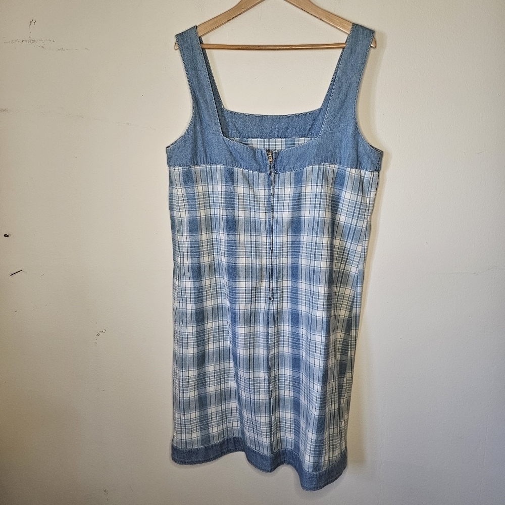 MATCH Vintage Plaid Jumper Dress Size 14 Made in USA 100% Cotton - Picture 7 of 8